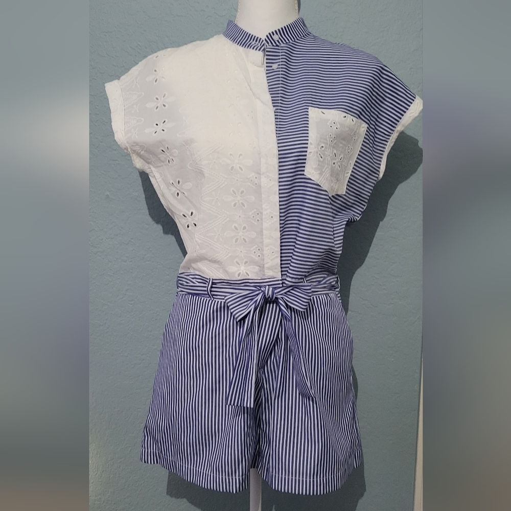 Zara Basic Striped And Embroidery Romer - Picture 3 of 13